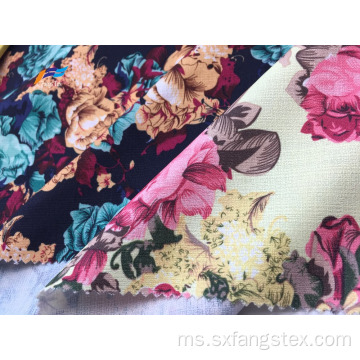 Kain Gaun Bercetak Digital Polyester British Linen Floral